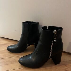 Nine West Black Leather Booties